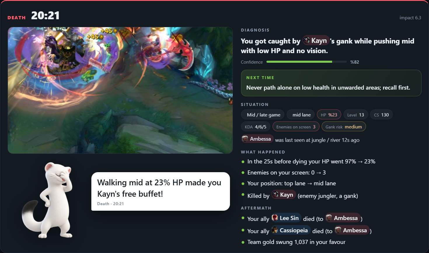 Kun explains the moment you died: diagnosis, what happened, and what to do next time